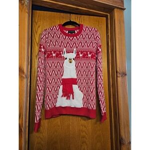**Blizzard Bay Llama Pattern Crewneck Christmas  Sweater Size XL